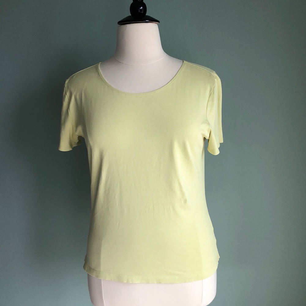 Ellen Tracy yellow/green layering tee L